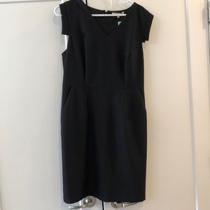 Black cap sleeve dress